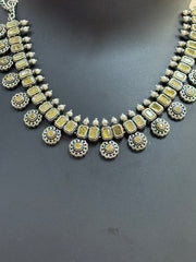 Yellow Stones German Silver Necklace set
