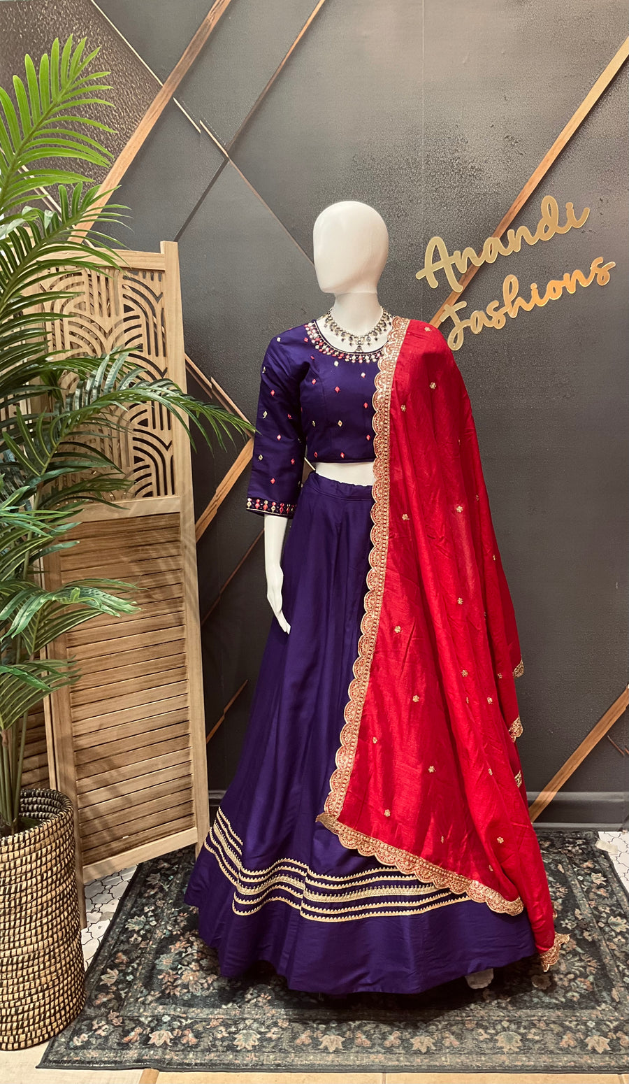 Purple Garba Chaniya Choli set