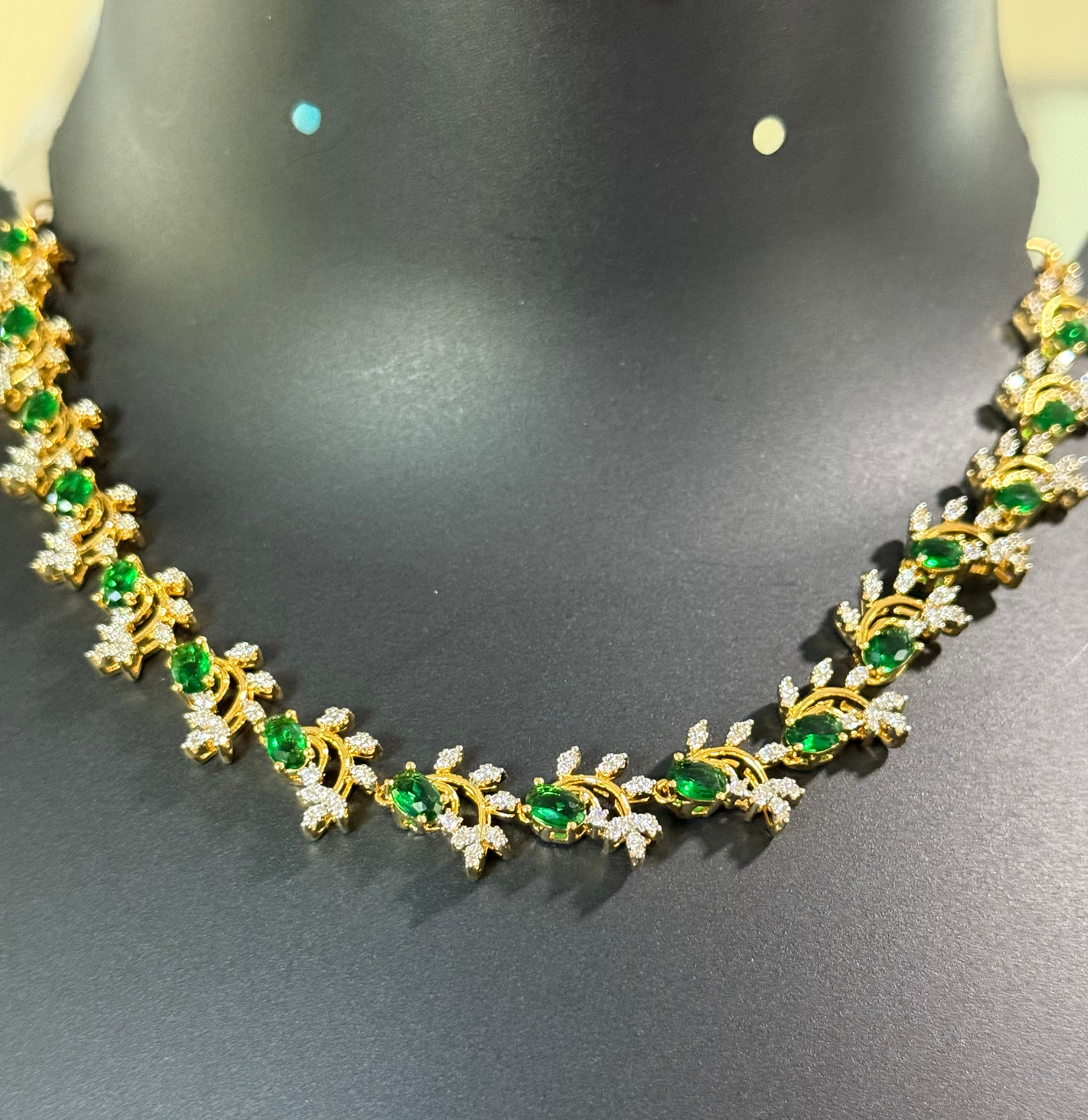 CZ Emerald Necklace set