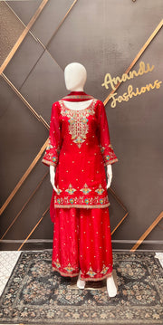 Red Party Wear Palazzo set