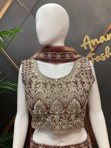 Heavy Embroidery Party Wear Lehenga Set - Bridal & Wedding