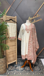 Plus Size Half White Party Wear Kurti set
