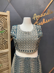 Plus Size Teal Blue Heavy Work Lehenga sets