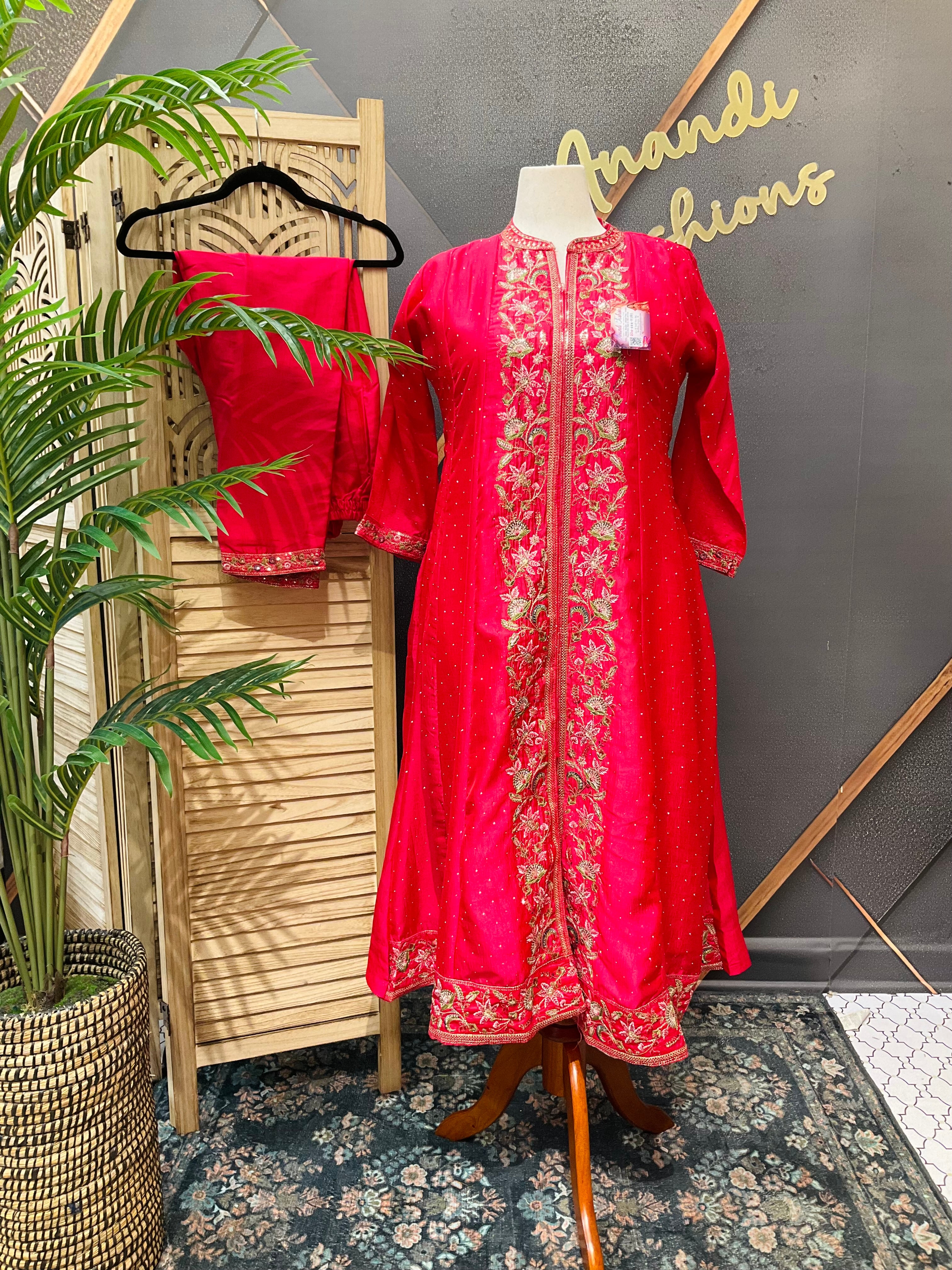 Plus size- Colorful Party Wear Anarkali kurti sets