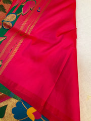 Pink Semi Silk Paithani Saree