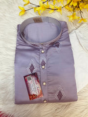 Purple Silk Mens wear kurta set