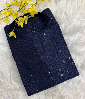 Navy Blue Sequence Kurta pajama sets