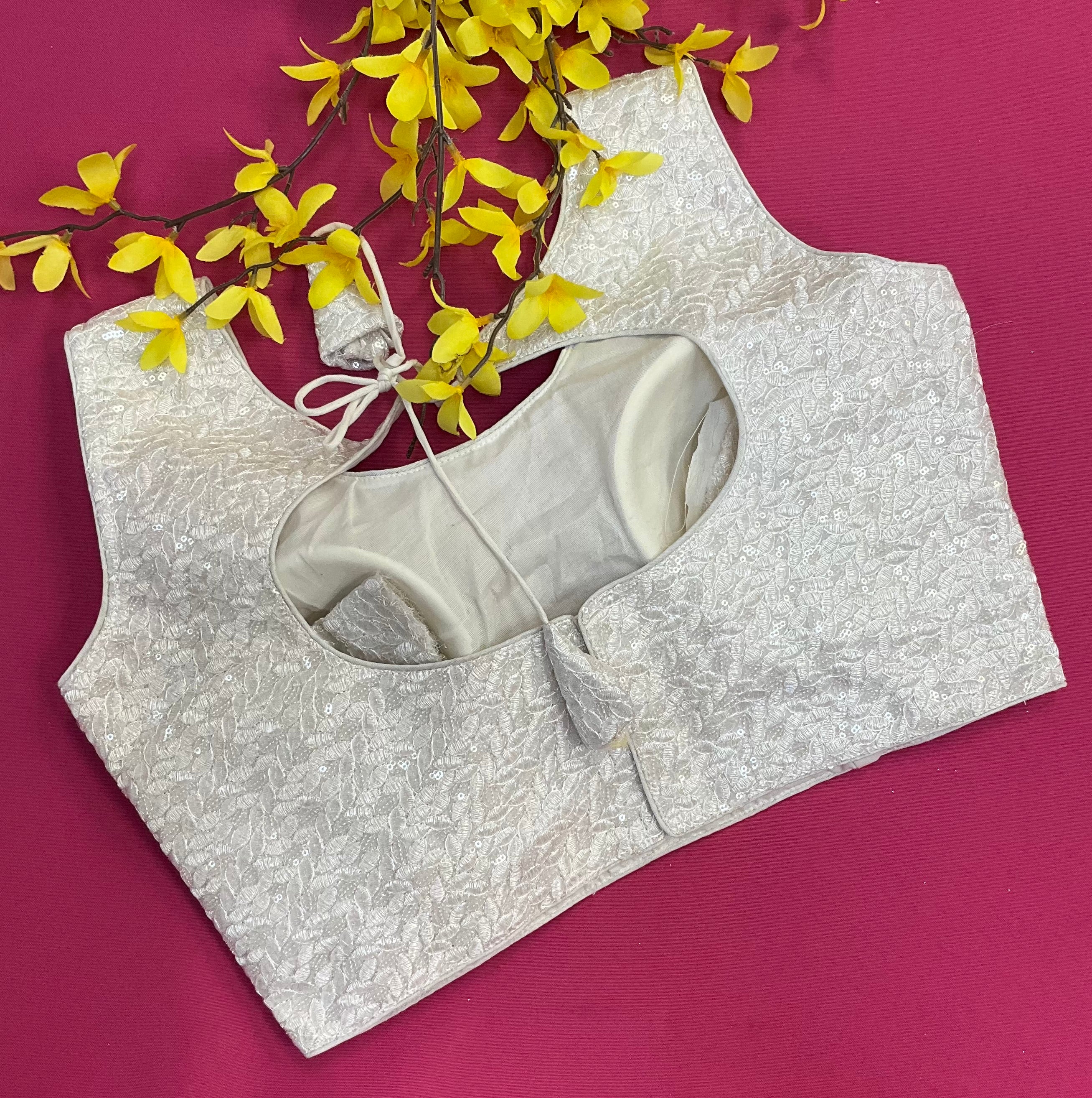 Size 38 - White Fancy Blouse