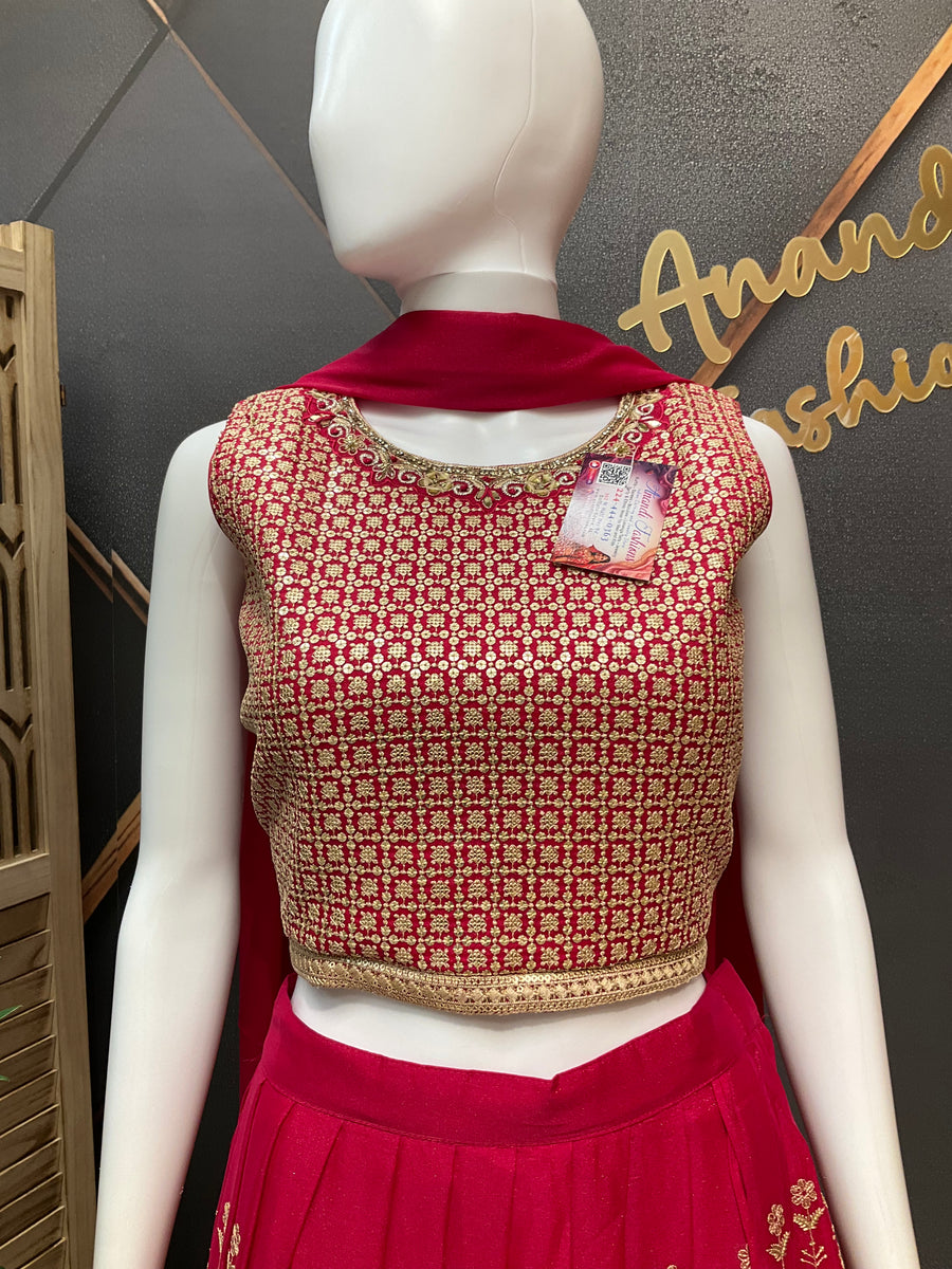 Pink teenage Girls Lehenga set with Embroidery work