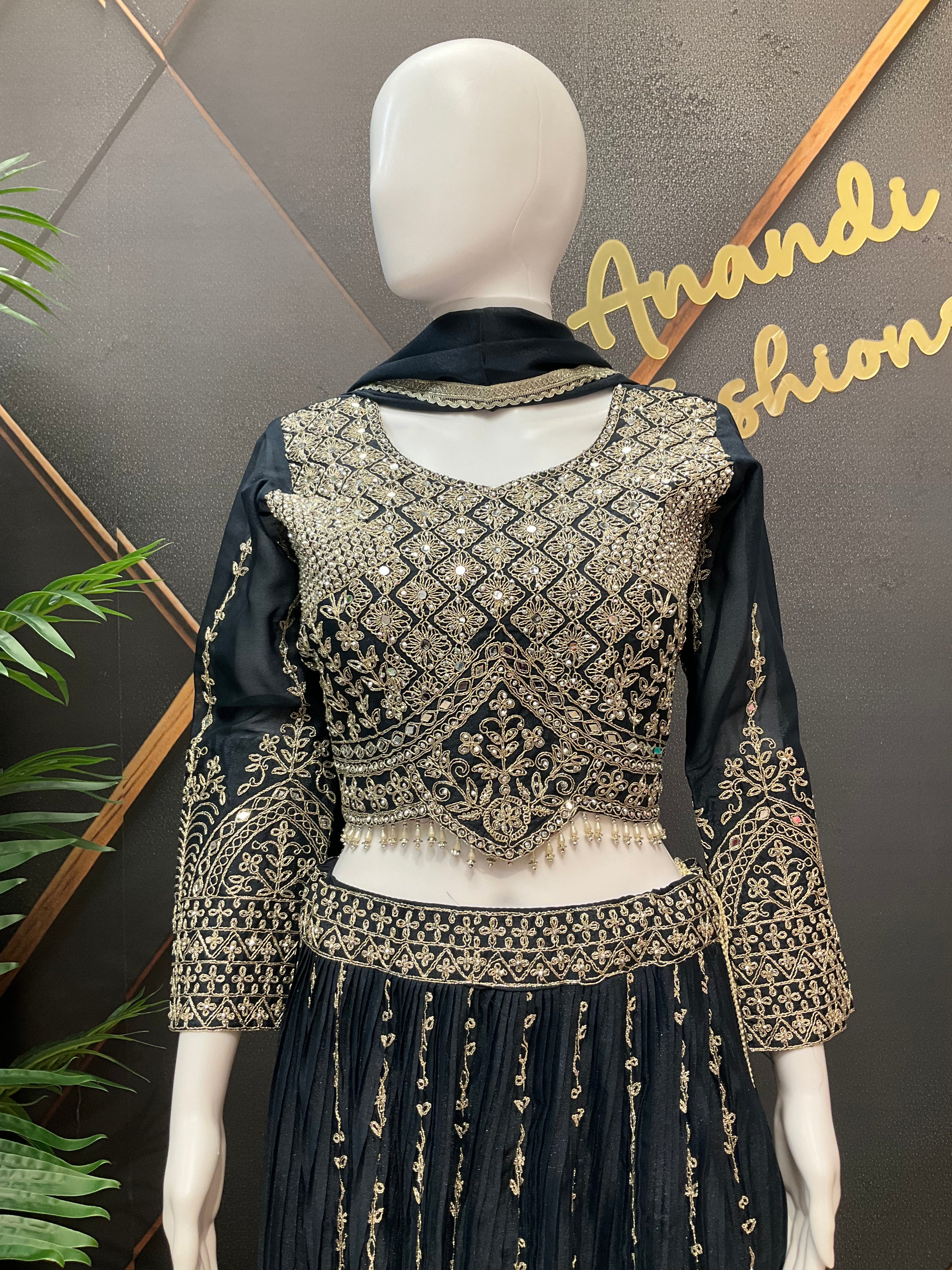 Dark Colors - Party Wear Lehenga set