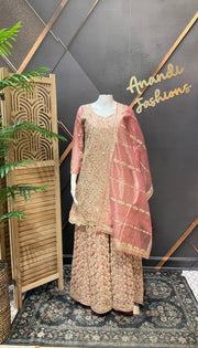Pastel pink Full Work Palazzo sets