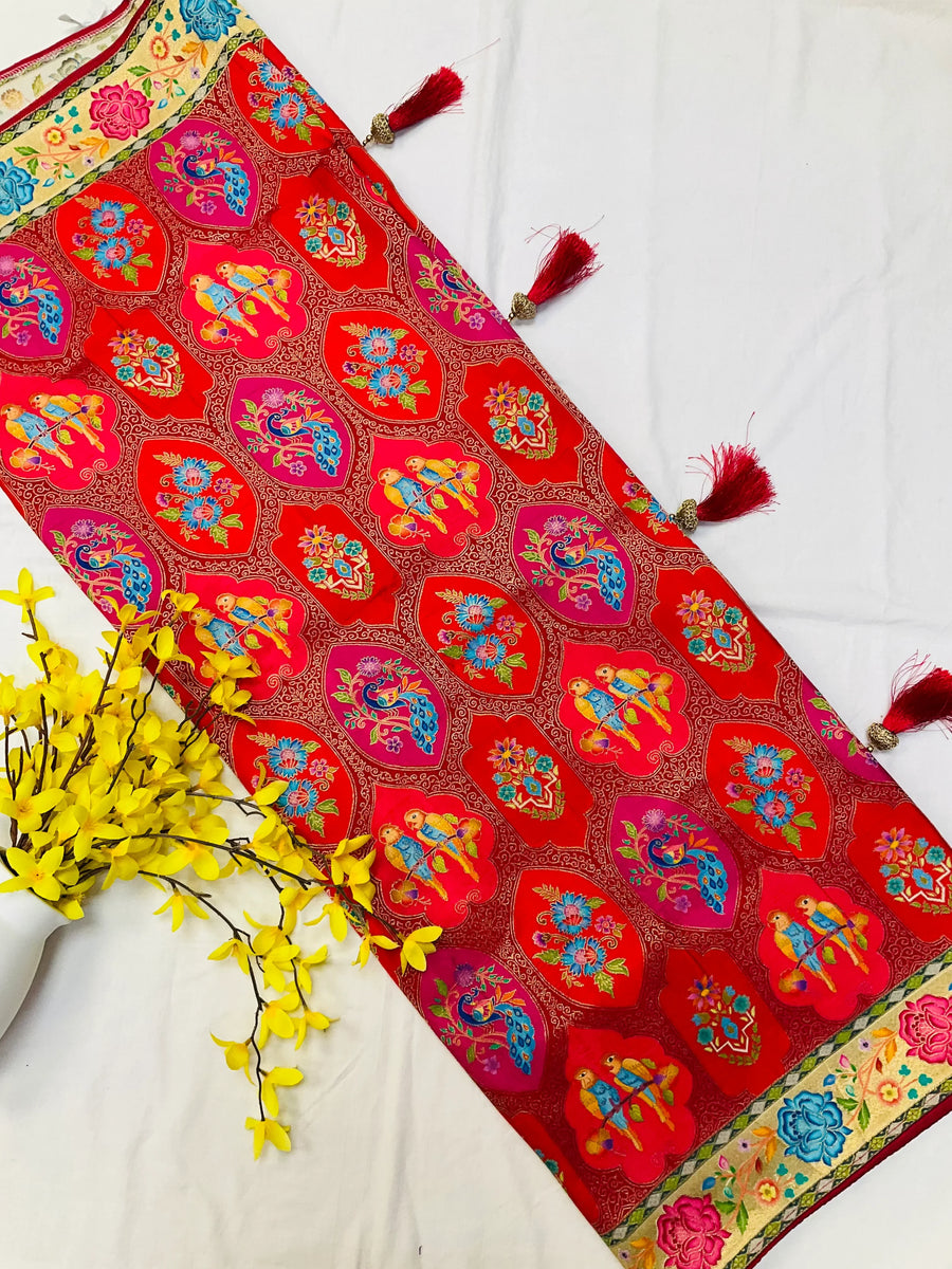 Premium Quality Kani Silk Saree with Beautiful Weaving