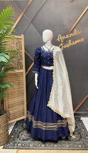 Blue Garba Chaniya Choli set