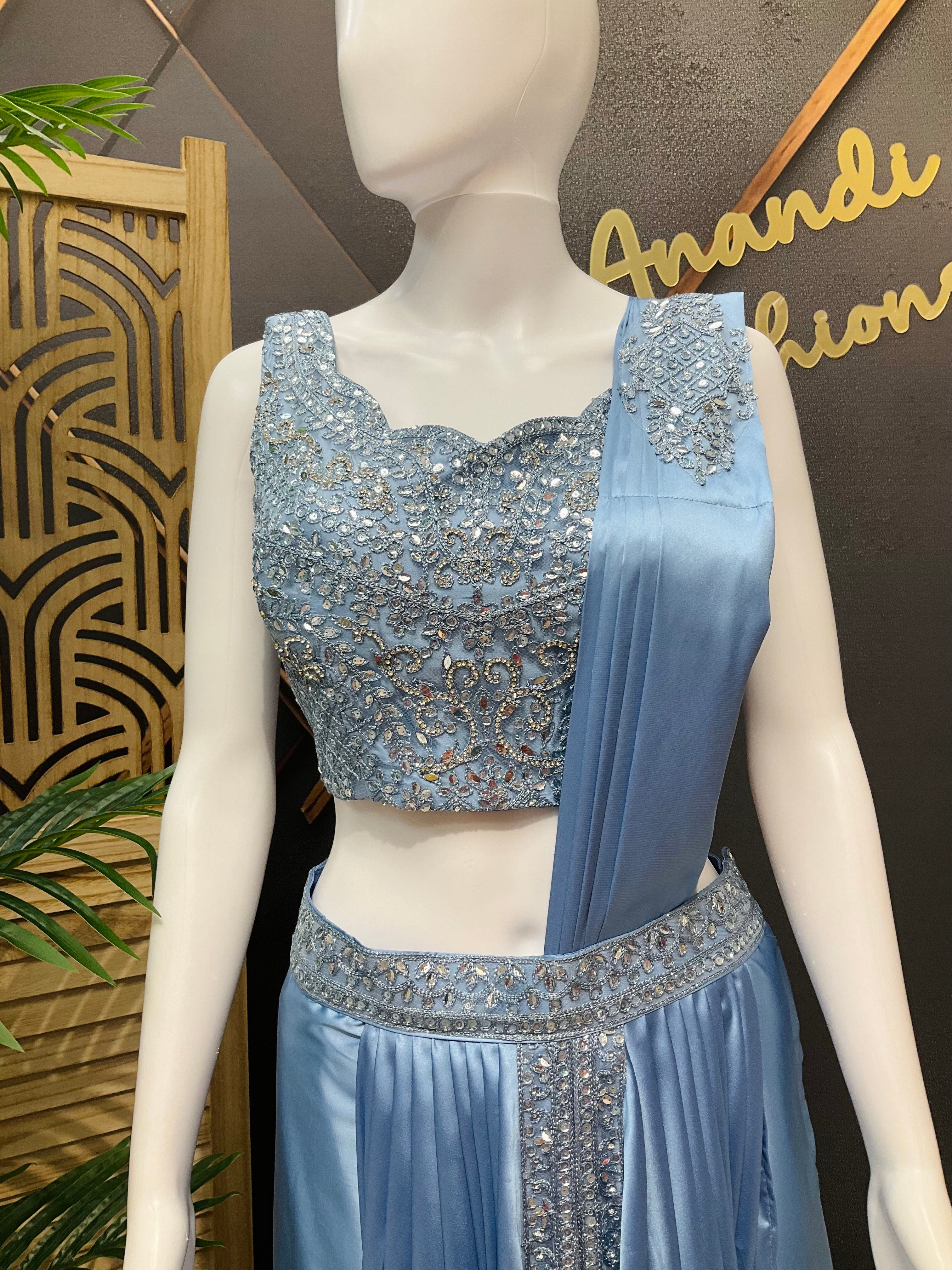 Ready to Wear Saree with Overcoat