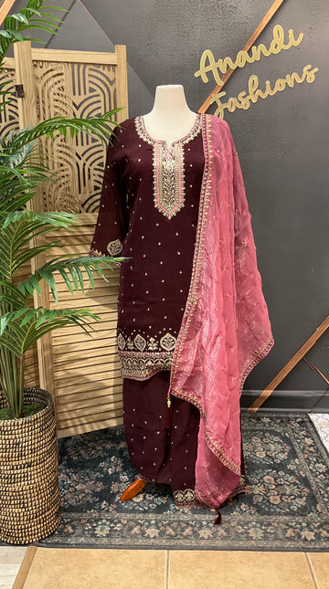 Size 52- Plus Size Party Wear Palazzo Sets