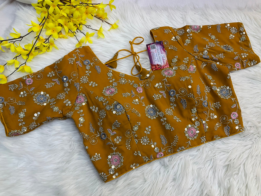 Mustard yellow blouse - Women - Blouse - Anandi Fashions