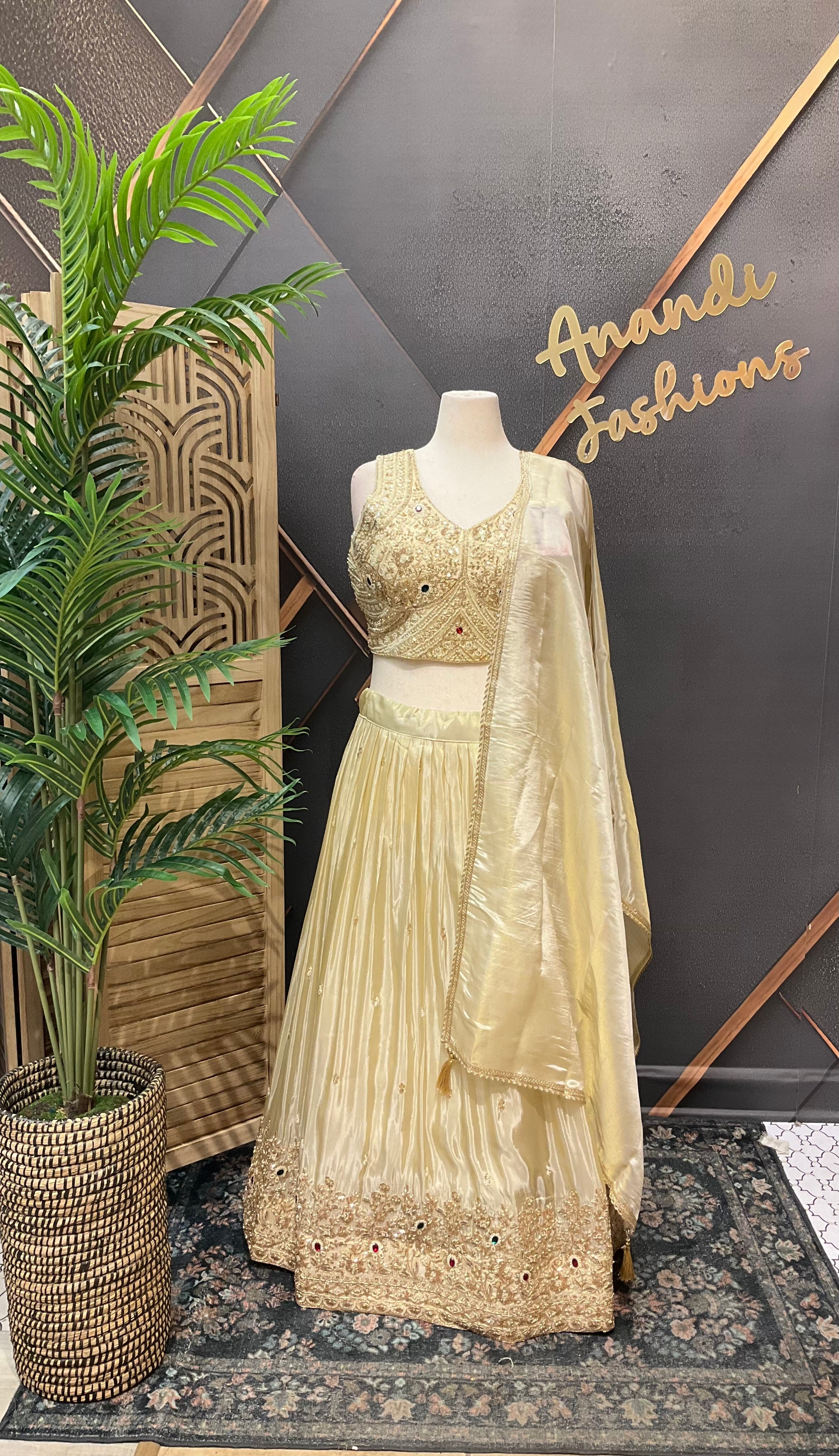 Women's Pastel Shade Tissue Designer Lehenga Set