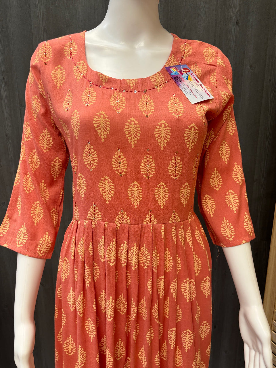 Soft cotton Gowns/Kurtis with print for summer image 5