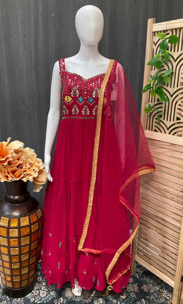 Pink Party Wear Long Dress Size 36 (US XS) - Elegant Gown