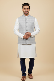 Men’s Modi Jacket with Pocket Elegant Ethnic Kurta Set with Modi Jacket