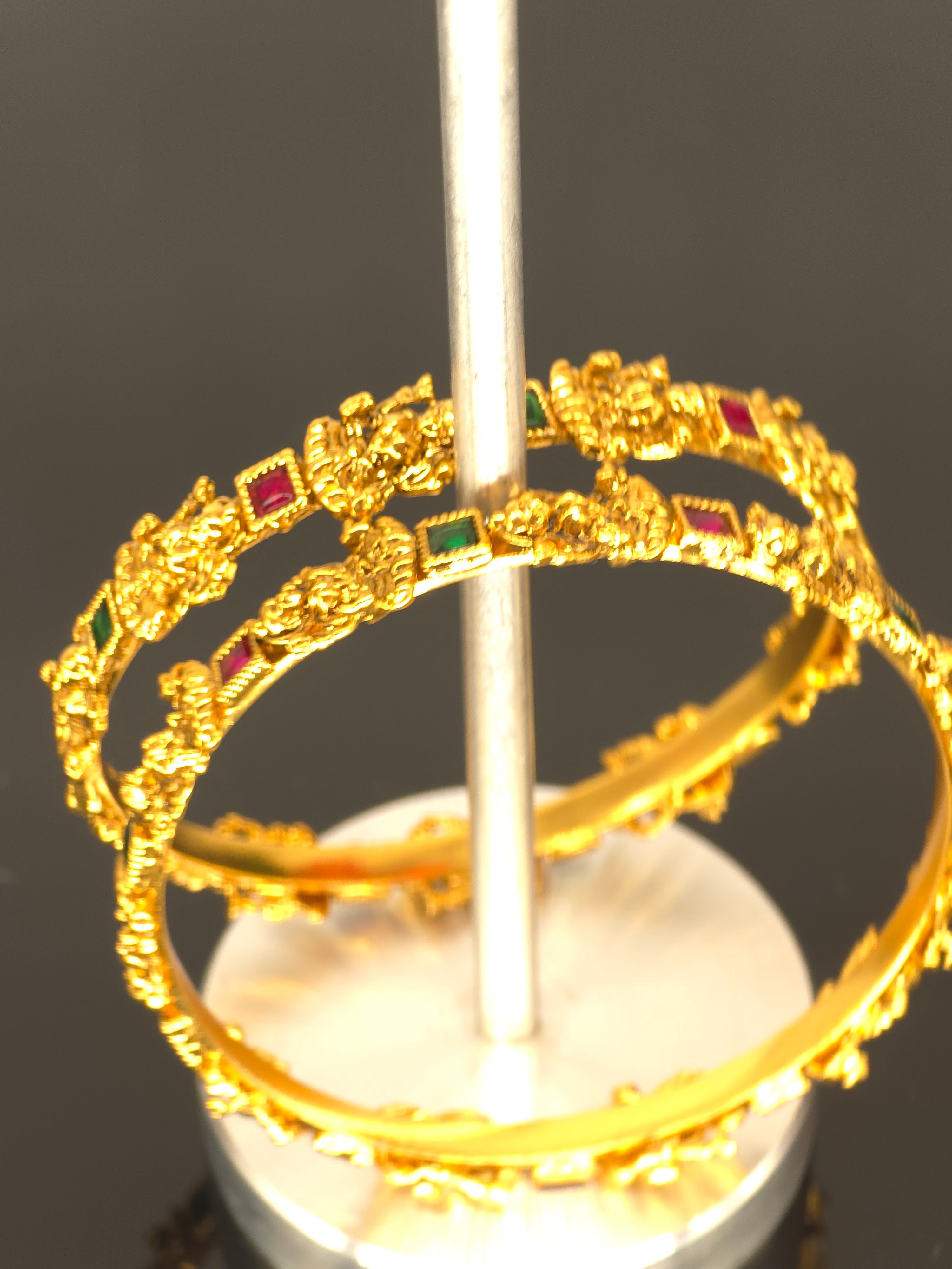 Antique Bangles - Antique Thin Bangles with Goddess Lakshmi design image 1