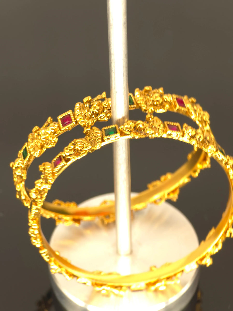 Antique Bangles - Antique Thin Bangles with Goddess Lakshmi design