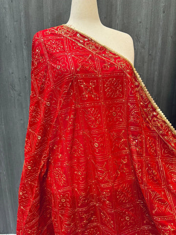 Gold Zari Embroidery Duppattas