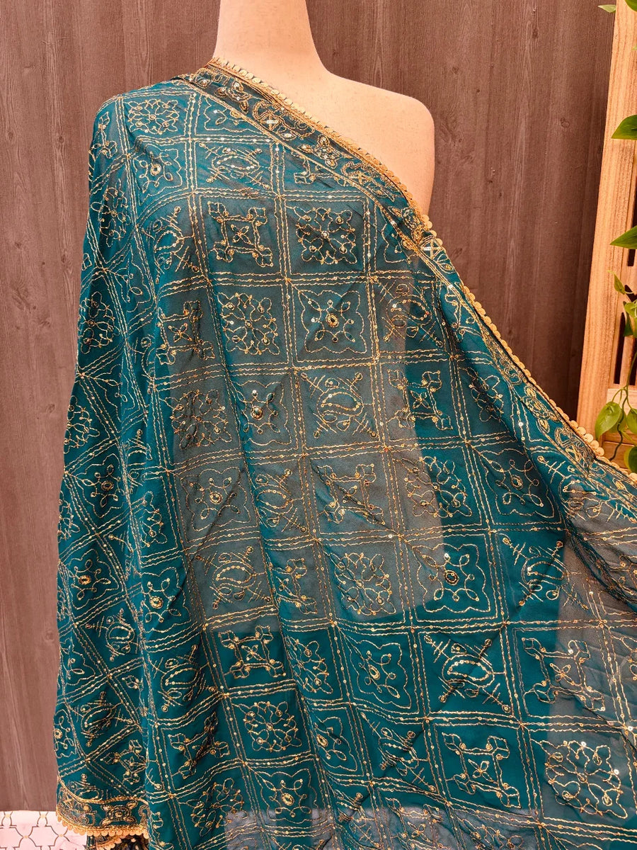 Gold Zari Embroidery Duppattas