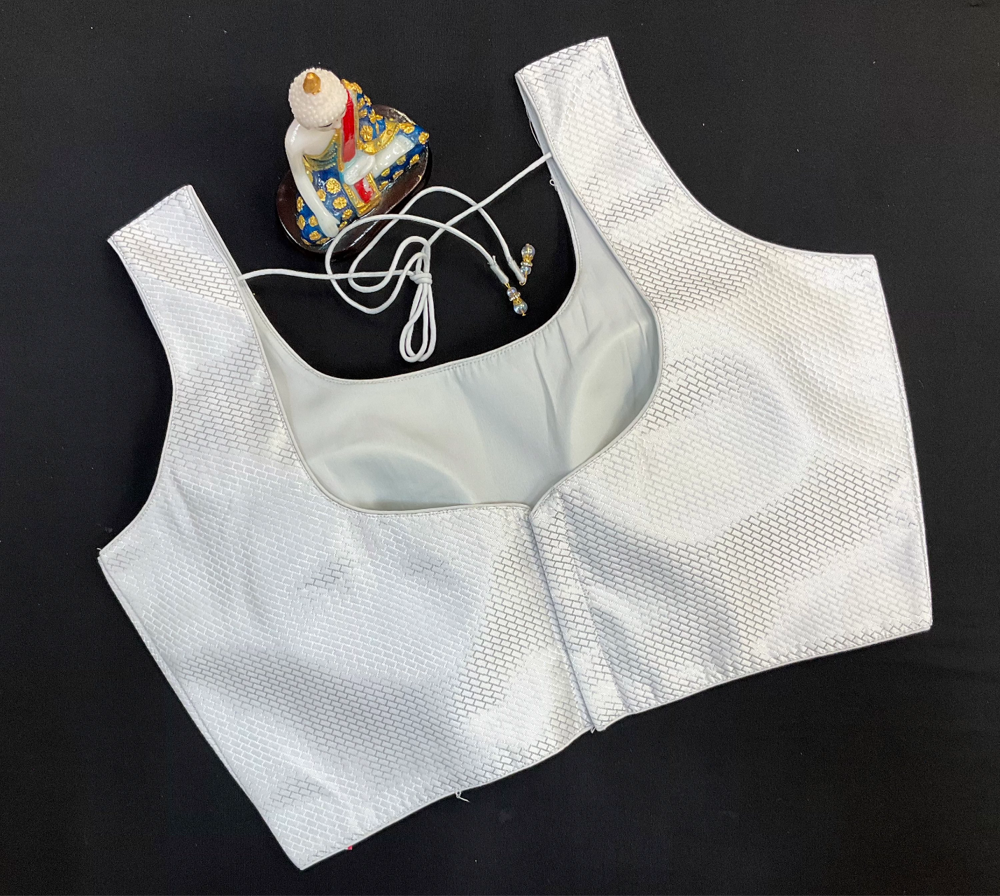 Premium Quality - Back Opening Silver Blouse image 1