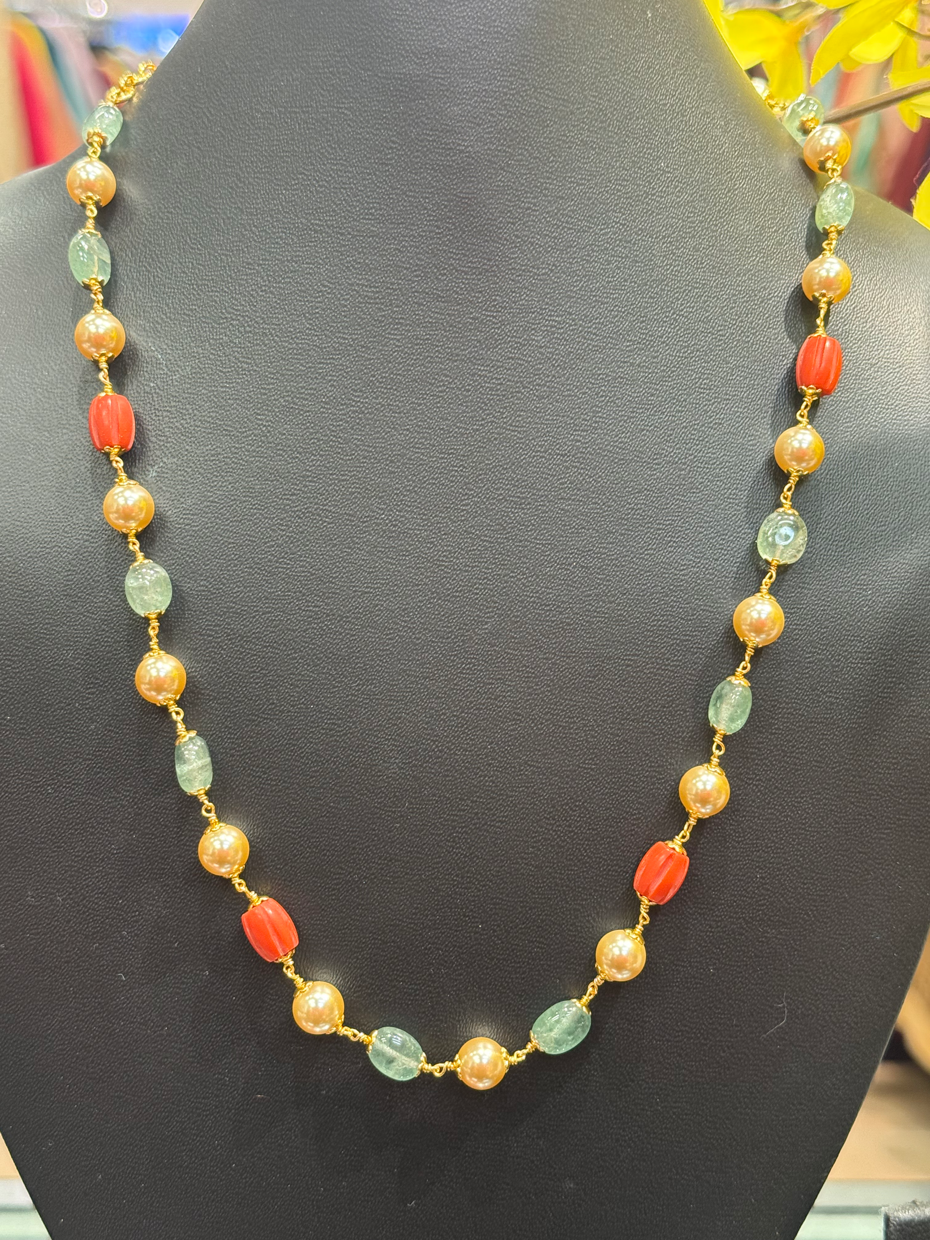 Coral & Pearl Mala image 1