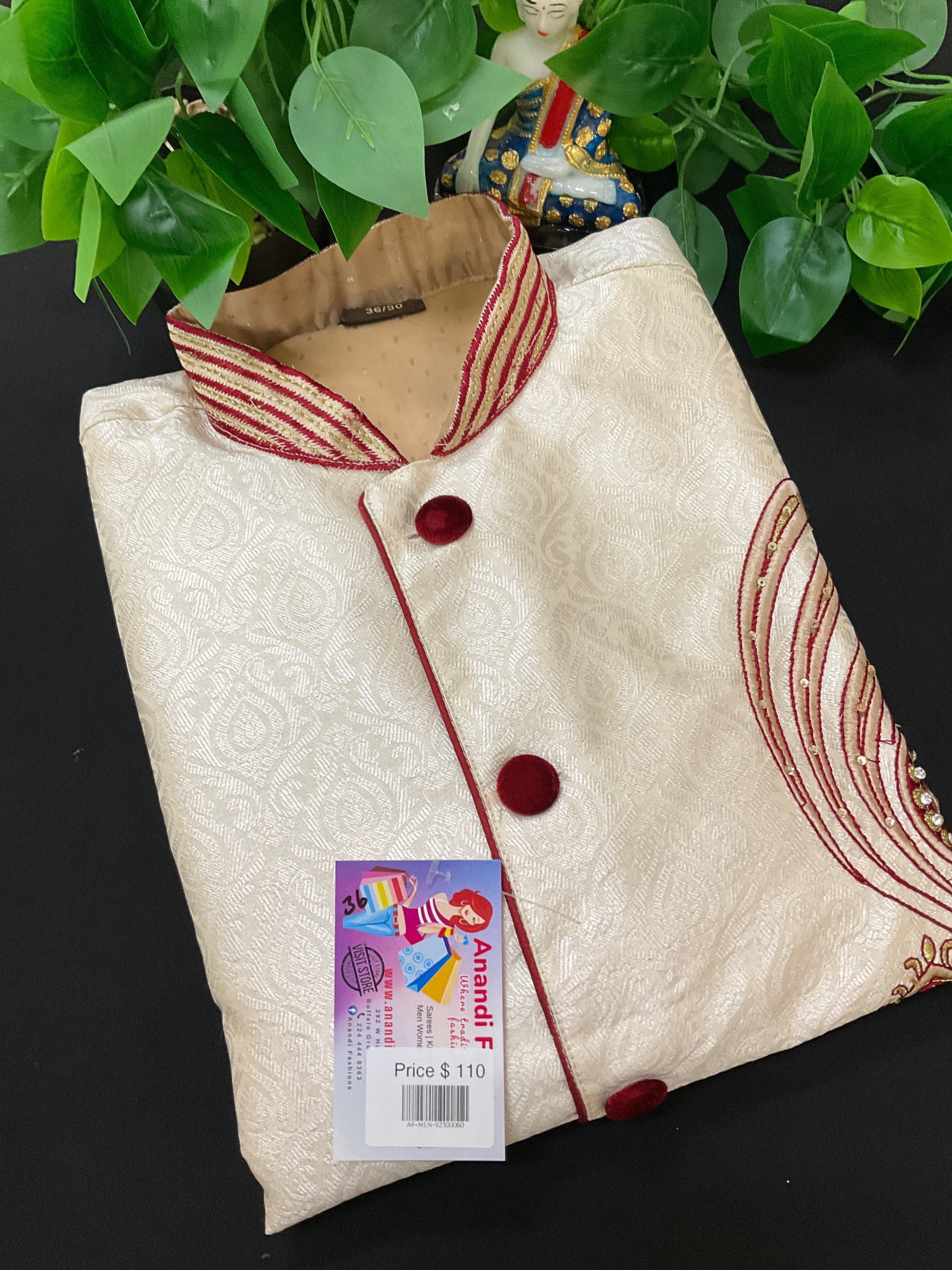 Party Wear for Men - Elegant and Stylish Cream Mens Kurta Set image 0