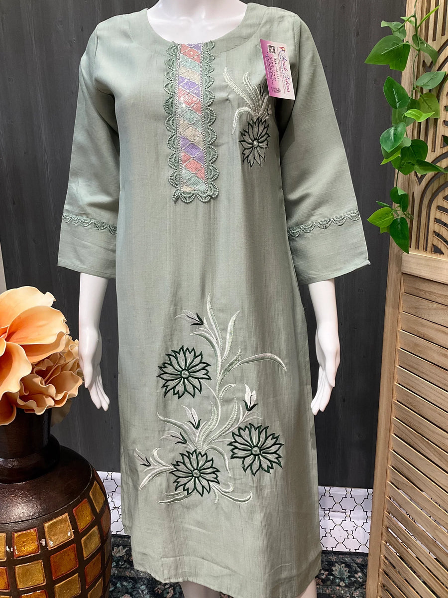 Embroidery Work Kurtis
