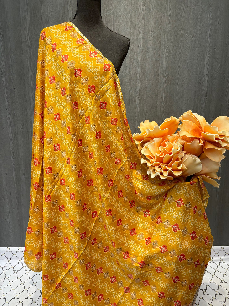 Chinon Dupatta - Drape yourself in theVibrant Charm of our Chinon Dupatta image 2