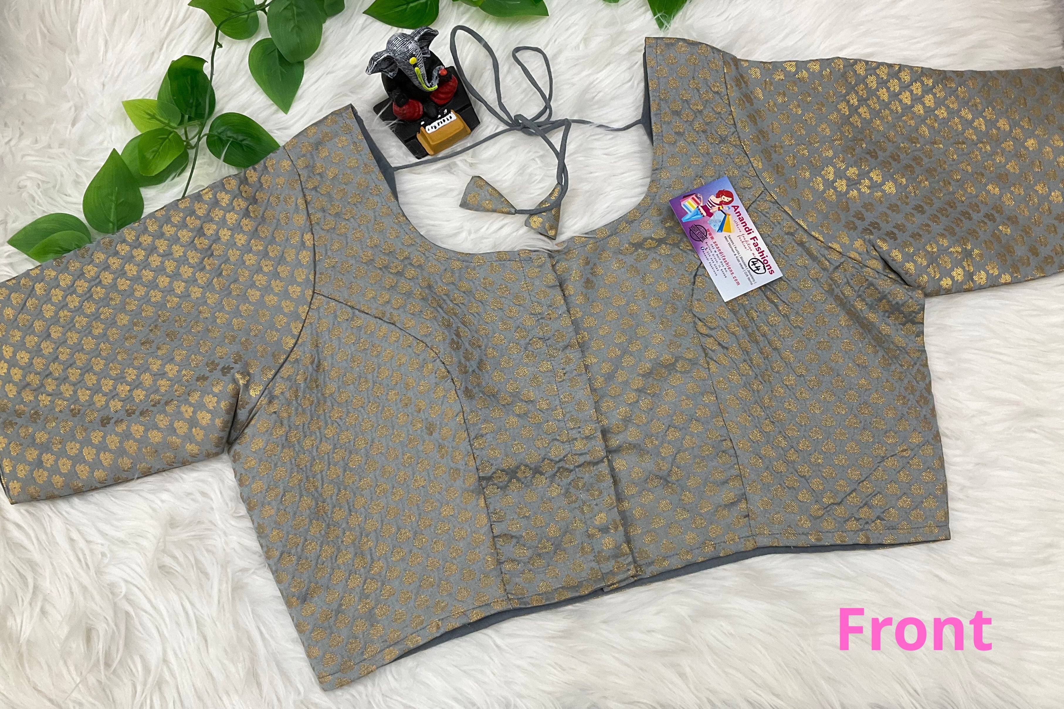 Plus Size Blouses - Rawsilk gray blouse- Size 46 image 0