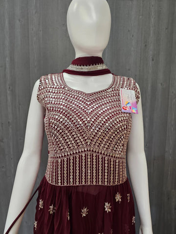 Party Wear Petite Nyra Cut Dress 3-Piece Set Size 38 - Flared Skirt