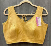 Back Opening Shiny Gold Blouse Size 38 (Fits up to 40) - Party Wear