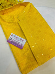 Size 40 -Yellow Sequence chikankari kurta set