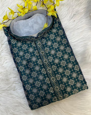 Premium Quality - Green Shade Benaras Kurta Pajama Sets