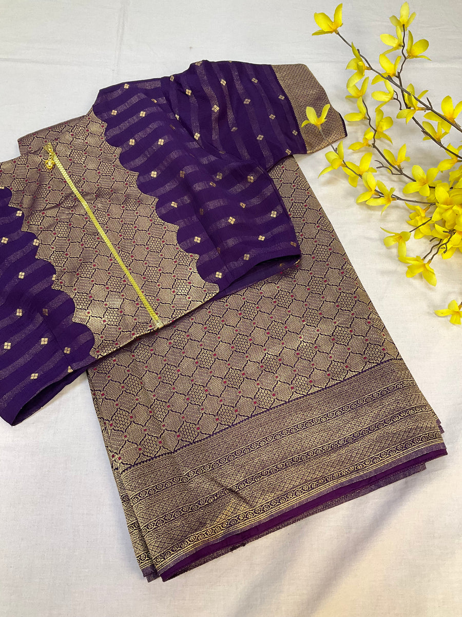Purple Benarasi saree
