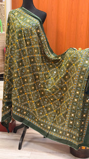 Women's Green Pure Cotton Ajrakh Dupatta - Women - Dupatta - Anandi Fashions