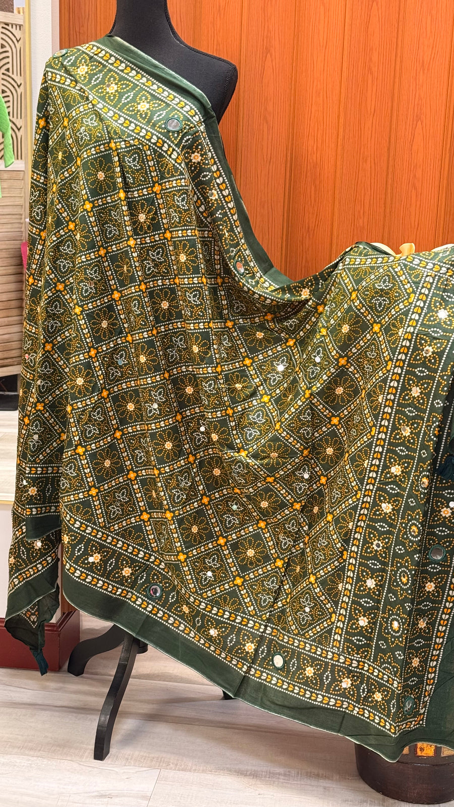 Women's Green Pure Cotton Ajrakh Dupatta - Women - Dupatta - Anandi Fashions