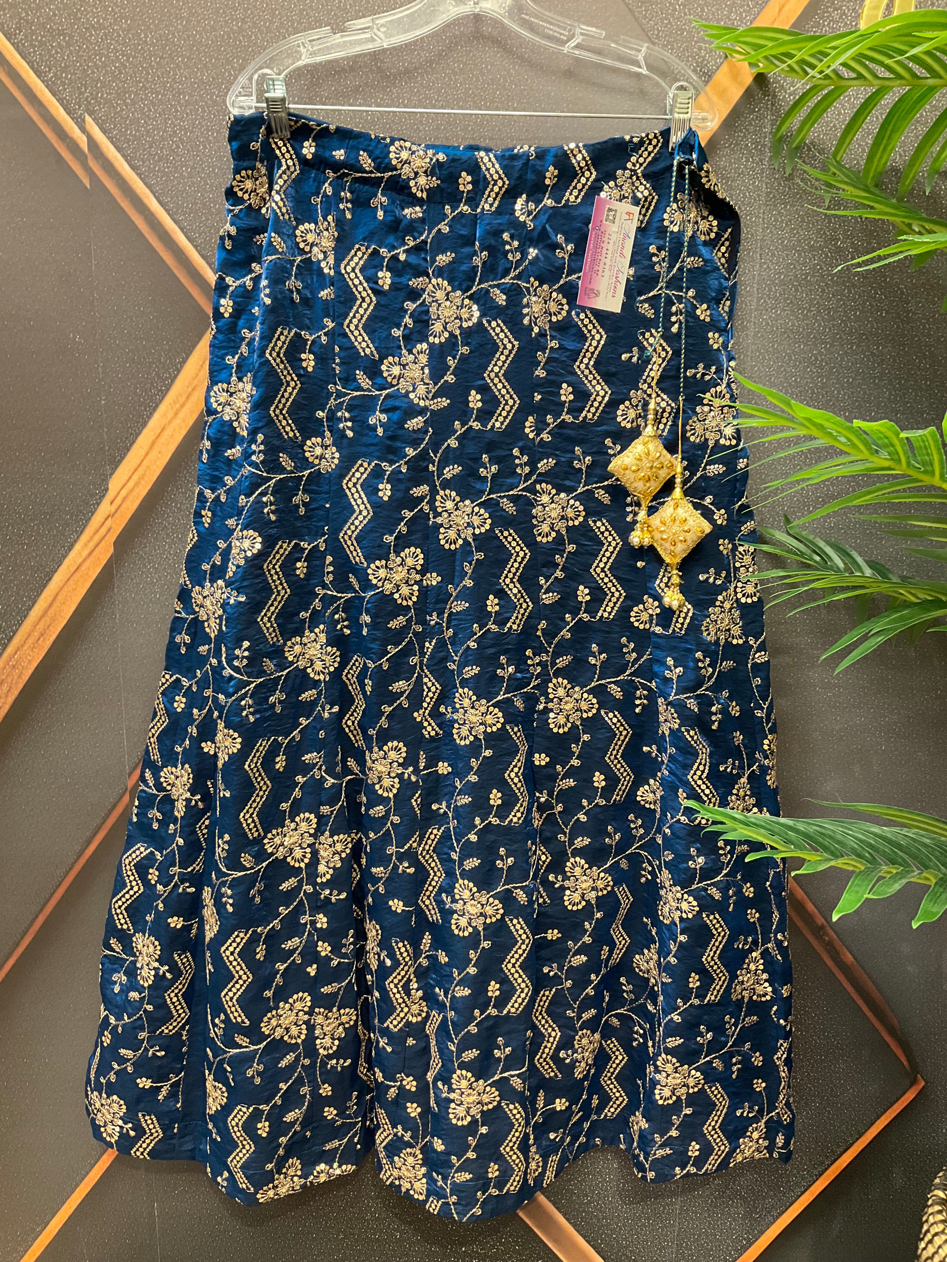 Party Wear Skirt/Lehanga with gold Zari work