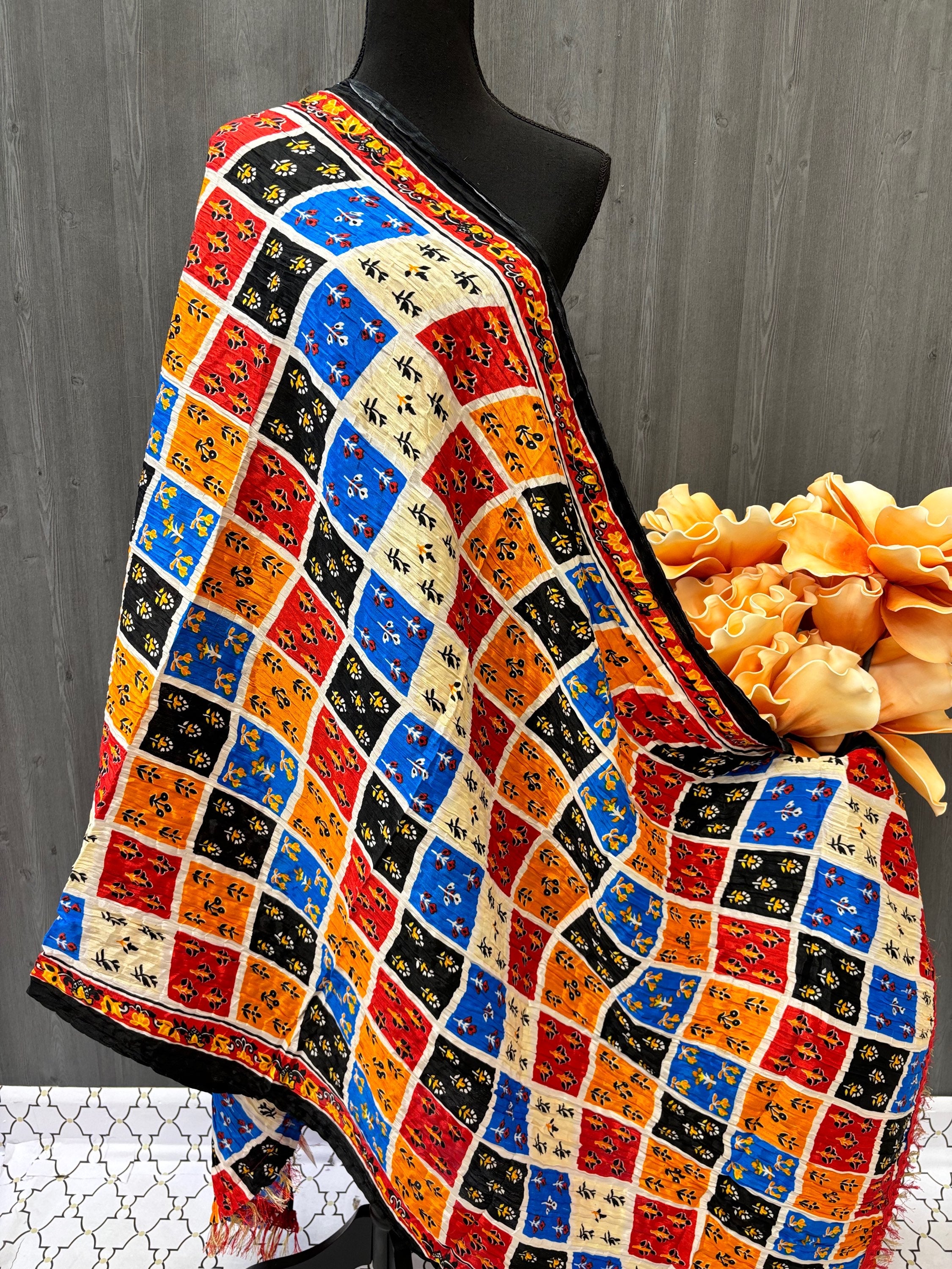 Chinon Dupattas - Soft Chinon Dupattas with Multicolor Designs image 0
