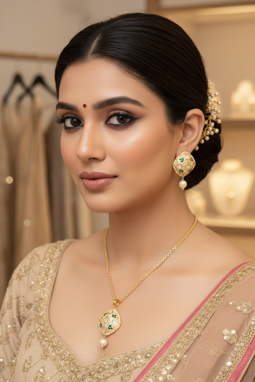 Chain with Kundan Pendant set