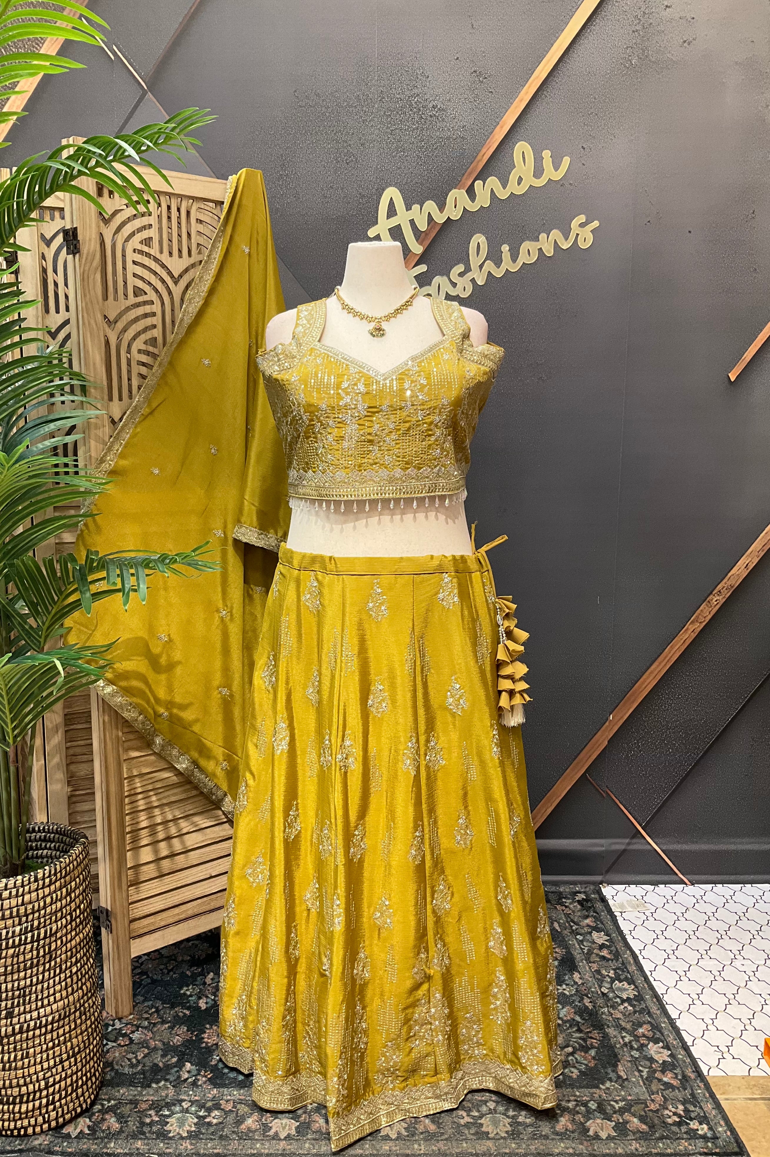 Pastel Gold - Plus size lehenga sets- Size 50