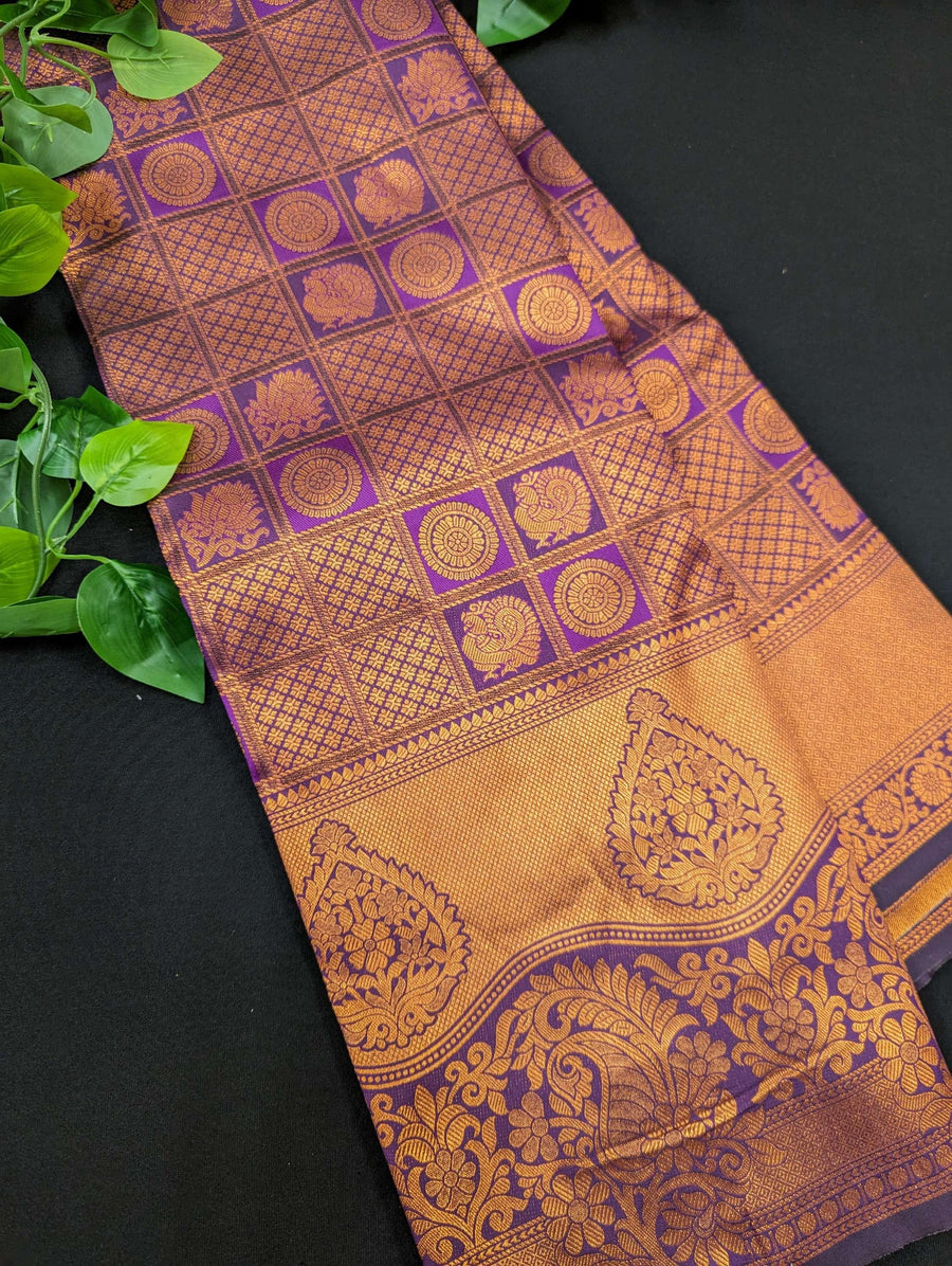 Pure Silk Saree - Copper Zari Work Traditional & Trendy 7 Colors