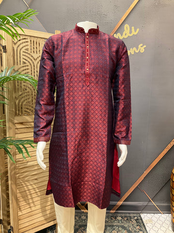 Maroon Color - Party Wear Mens kurta set