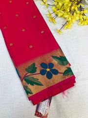 Pink Semi Silk Paithani Saree