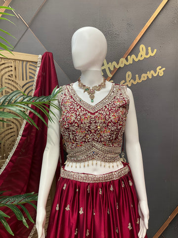 Size 42 - Satin Silk Party Wear Lehenga sets