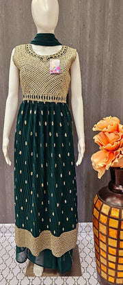 Nyra Cut Suits - Green Color Party Wear Dress- Size 38